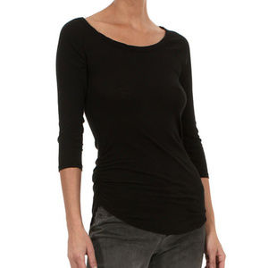 James Perse Skinny Ruched Baseball Tee